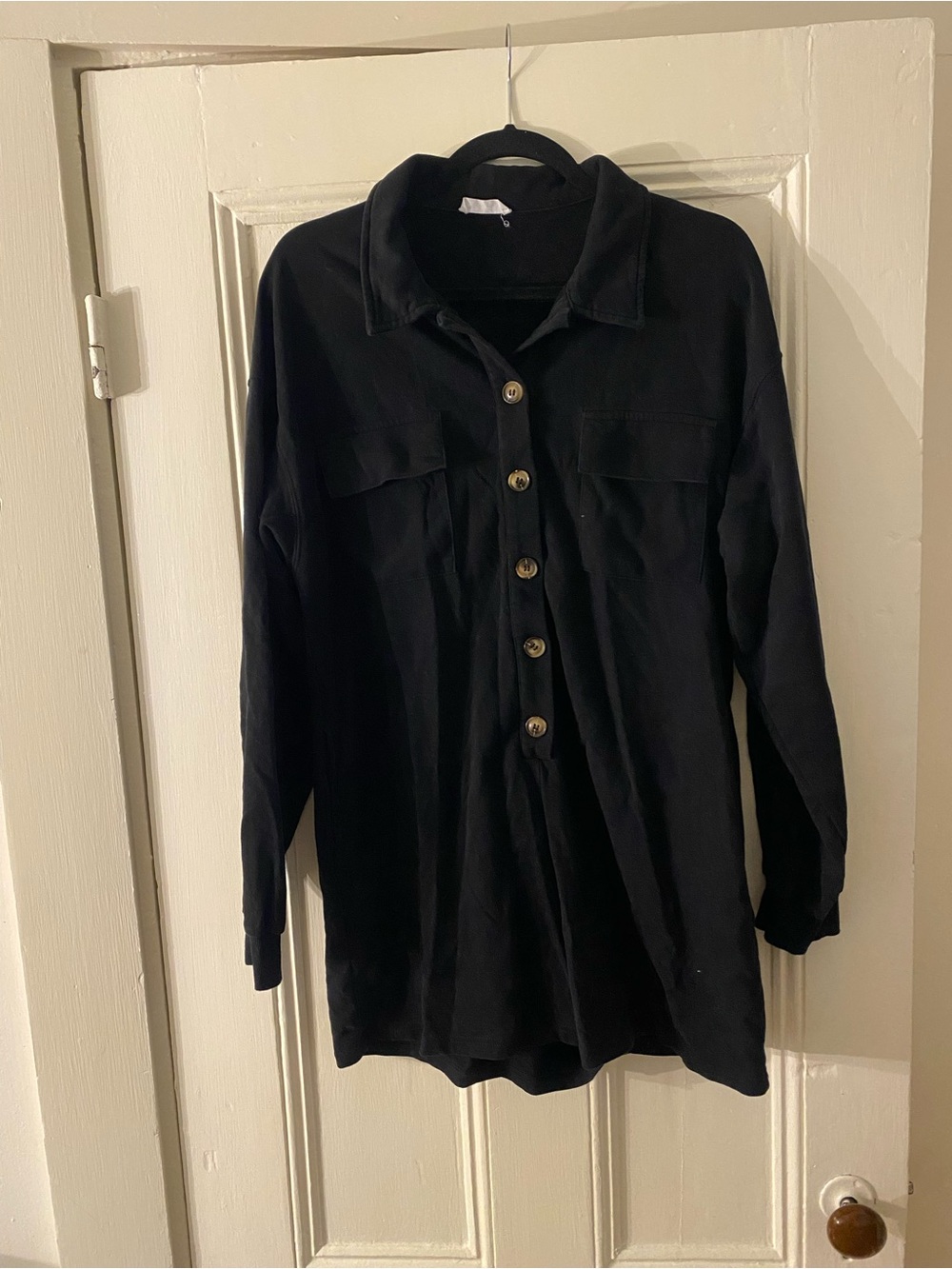 vestique Black Button-Front Romper